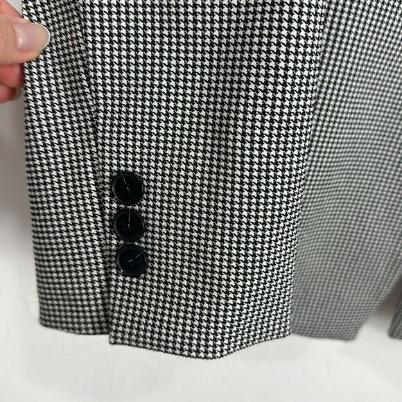 Antonio Melani Houndstooth Black And White Single Button Closure Blazer Size 14 - Picture 4 of 10